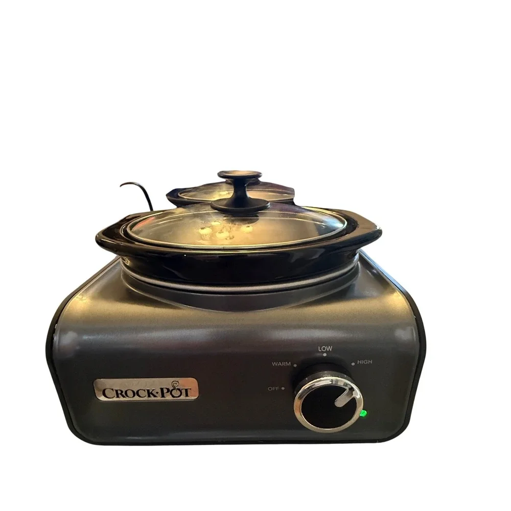Crock-Pot Hook Up Connectable Entertaining System Double 1 Qt Slow Cooker Black